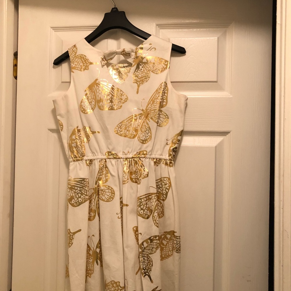 Girl White And Gold Dress